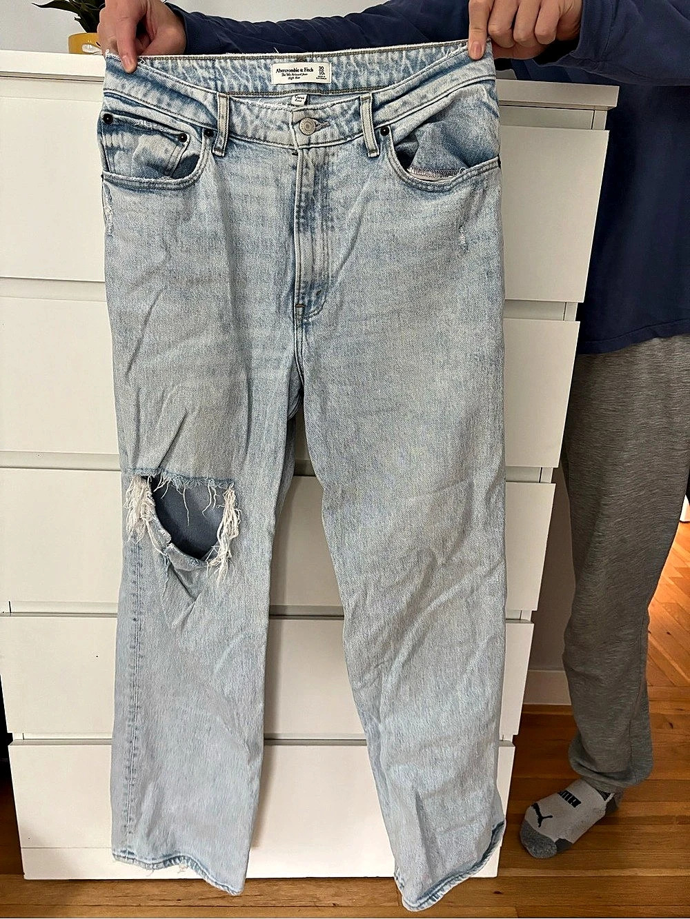 Abercrombie & Fitch Curve Love The '90s Relaxed Jean High Rise Blue Waist 30